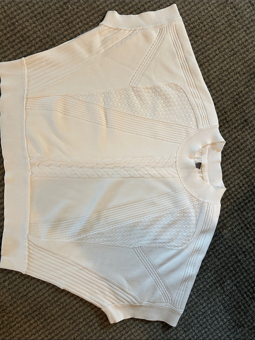 Anthropologie Short-Sleeve Cropped Sweater Top